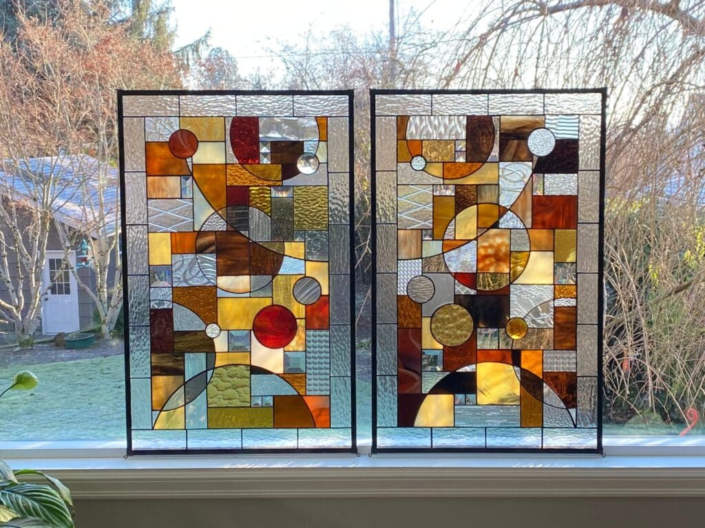 stained glass artwork in a window