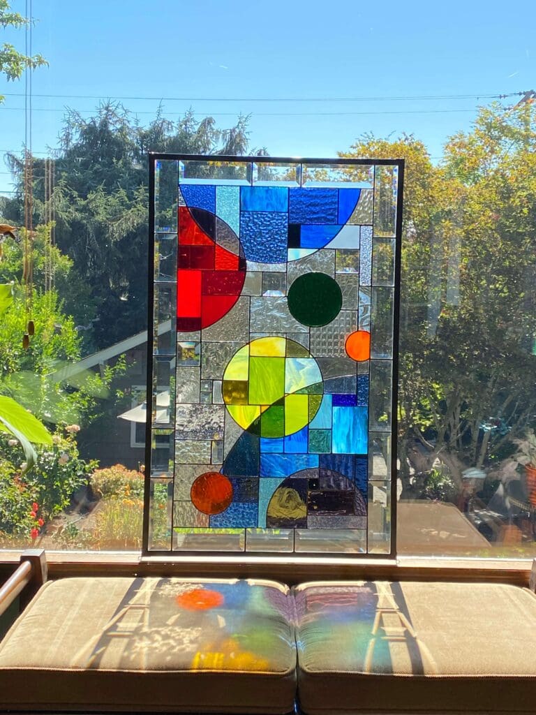 stained glass reflecting sunlight